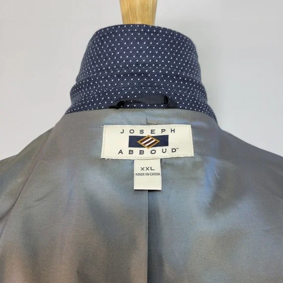 Joseph Abboud Men's Sport Coat Blazer Two Button Navy Polka Dots‎ Size XXL